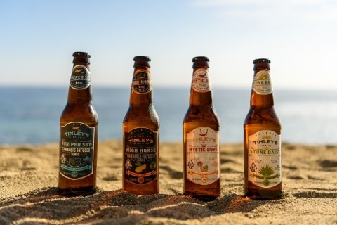 Tinley Beverage Company’s award-winning “Tinley’s™ Tonics” to be manufactured by BevCanna Enterprises for the Canadian market (US products shown). Each product is inspired by a popular adult beverage and contains a micro-dose of THC and non-cannabis terpenes blended to the profile of Pineapple Jack sativa. (Photo: Business Wire)