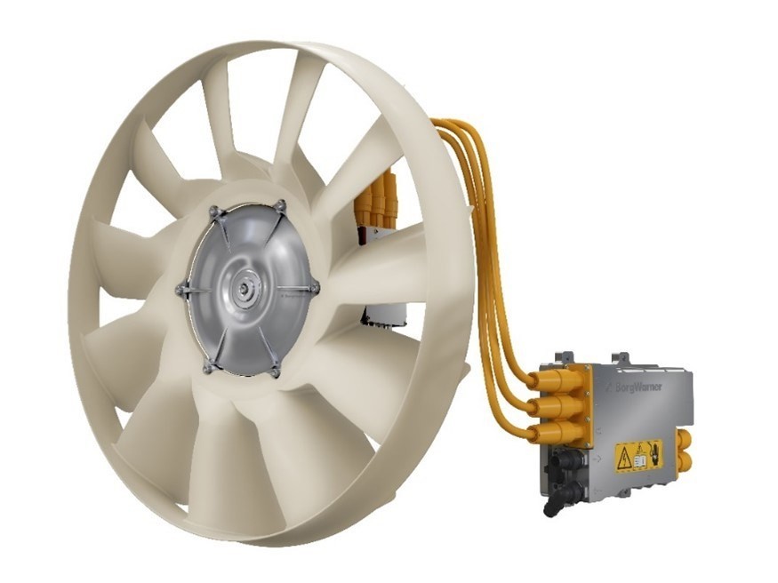 BorgWarner’s efficient and robust eFan combines cooling fan, electric motor and inverter.