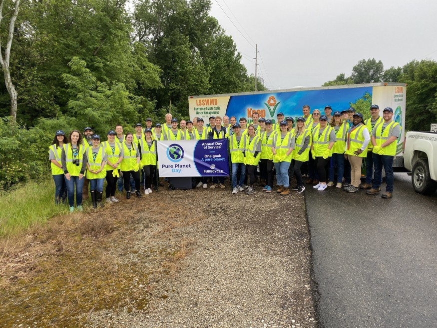 PureCycle leadership, team members and interns collect plastic waste as part of first-ever Pure Planet Day.