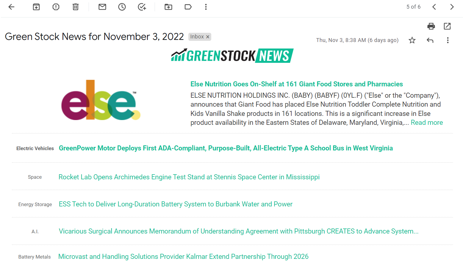 Green Stock News Daily Morning Newsletter