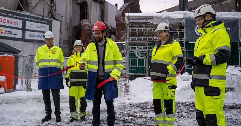 World's first carbon capture pilot for smelters inaugurated at Elkem in Rana, Norway