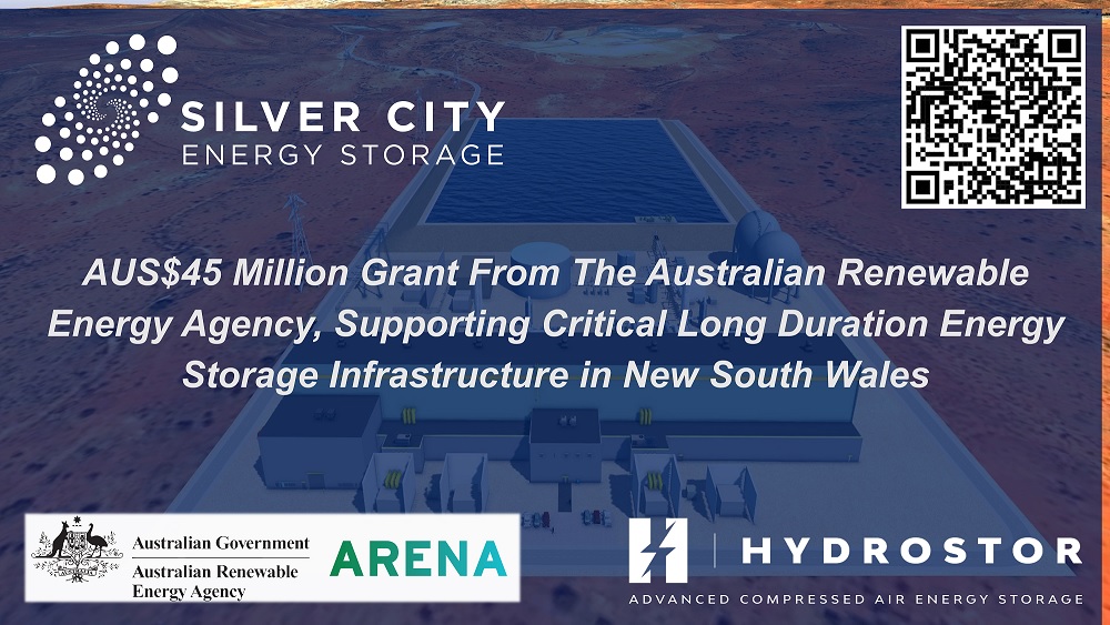Hydrostor Announces AUS$45 Million Grant From The Australian Renewable Energy Agency, Supporting Critical Long Duration Energy Storage Infrastructure in New South Wales
