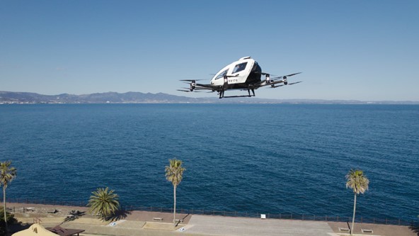 EH216 conducting  passenger-carrying autonomous flight demonstration in Oita Prefecture, Japan