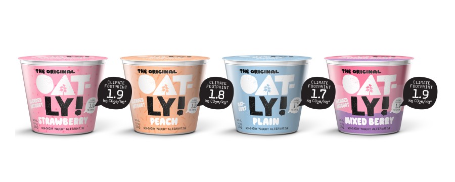 Oatly's Newly Reformulated Oatgurt Line, Now Featuring Climate Footprint Labels