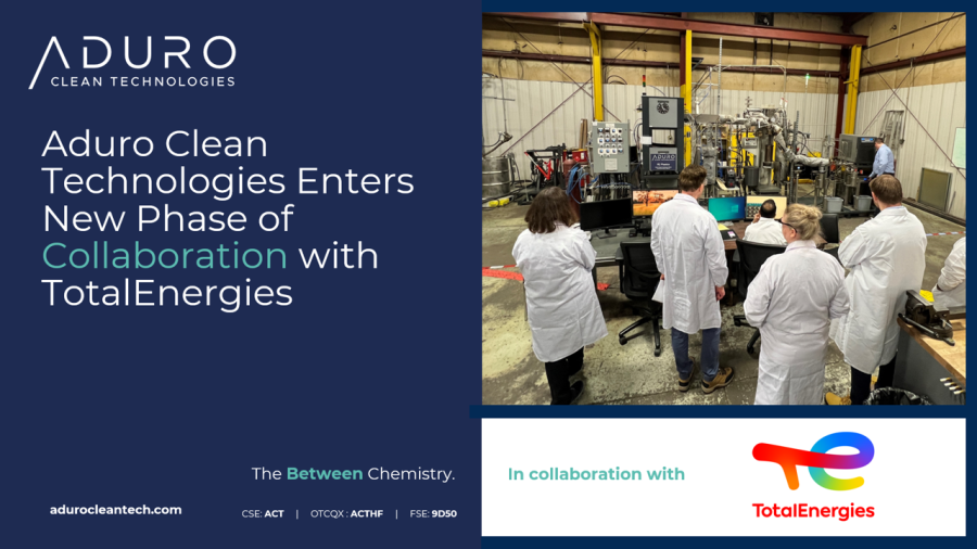 Aduro Clean Technologies Enters New Phase of Collaboration with TotalEnergies 