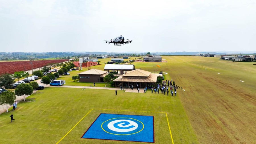 EH216-S Pilotless eVTOL Completes First Flight in Brazil