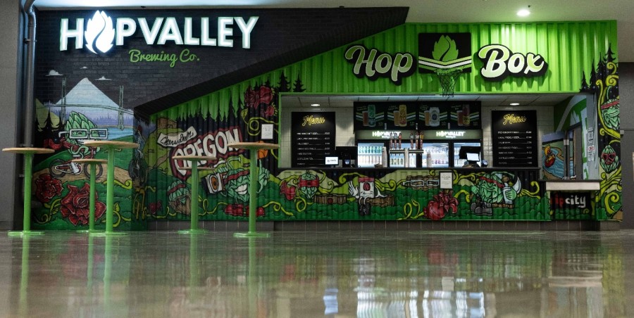 Hop Valley's Official 'Hop Box' Bar at Moda Center, Portland Oregon 