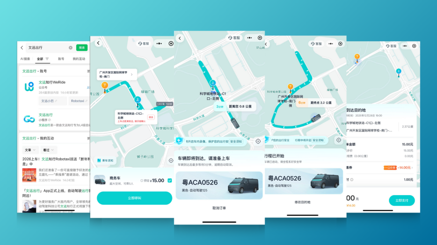 Robotaxi booking process for the 