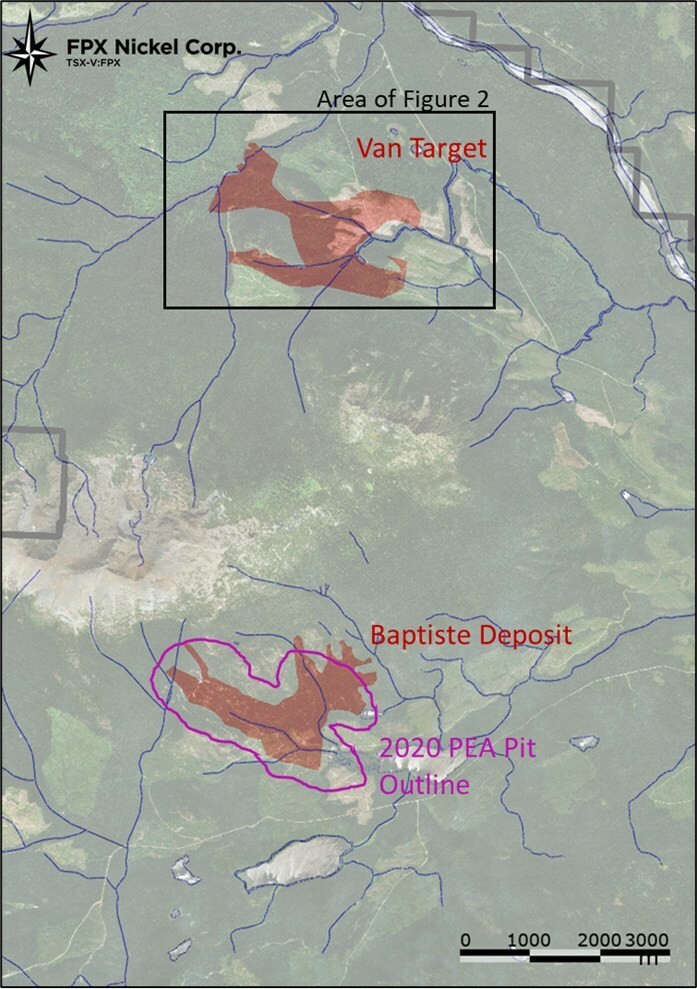 Figure 1: Decar Nickel District, Baptiste Deposit and Van Target (CNW Group/FPX Nickel Corp.)