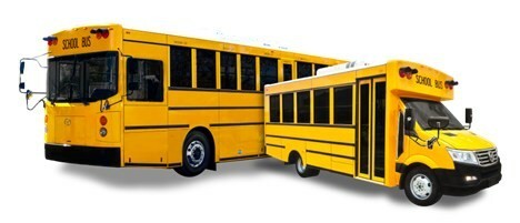 GreenPower's Type D BEAST and Type A Nano BEAST all-electric school buses.