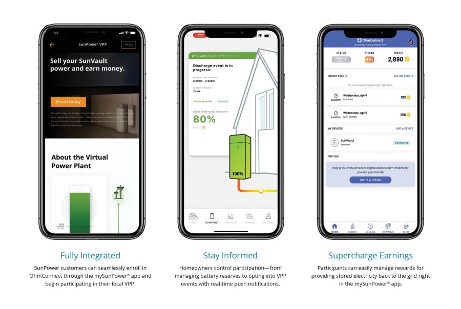the mySunPower VPP experience with OhmConnect